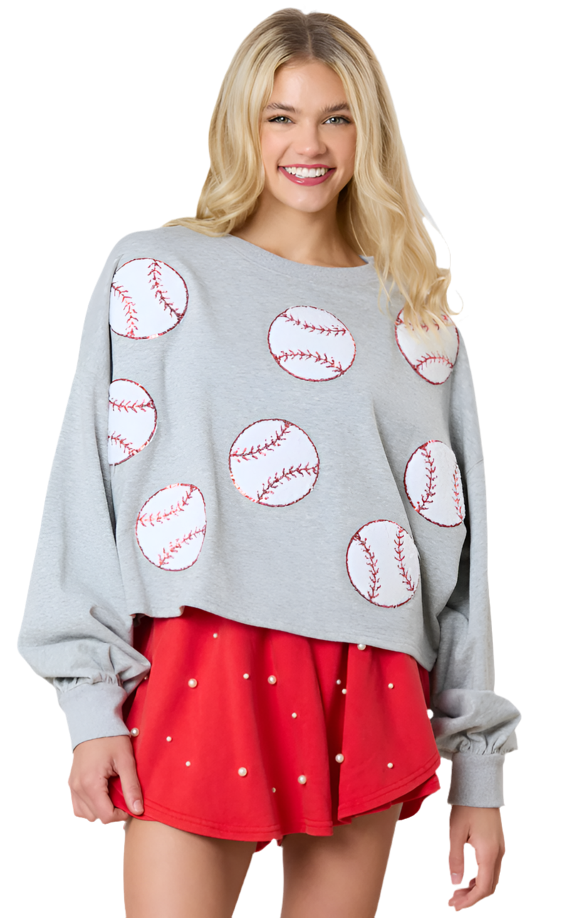 Baseball Crop Sweatshirt