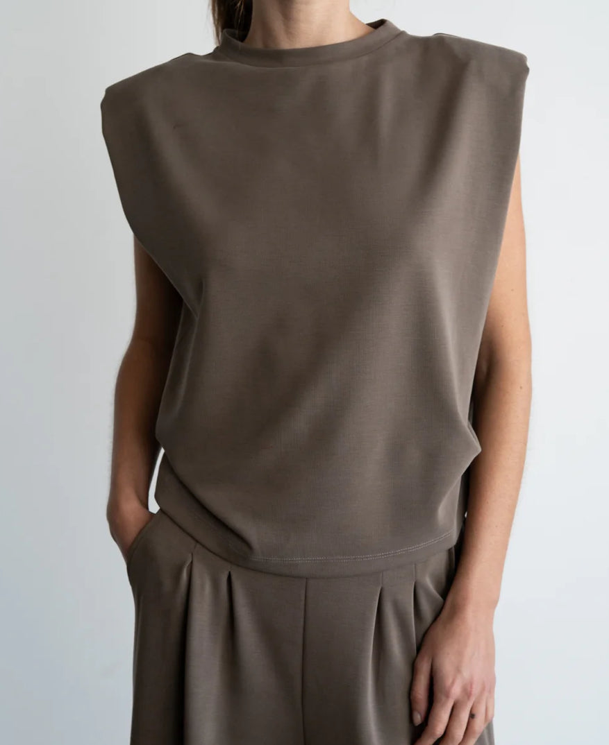 Mocha Sleeveless Top