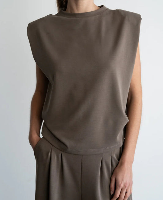 Mocha Sleeveless Top