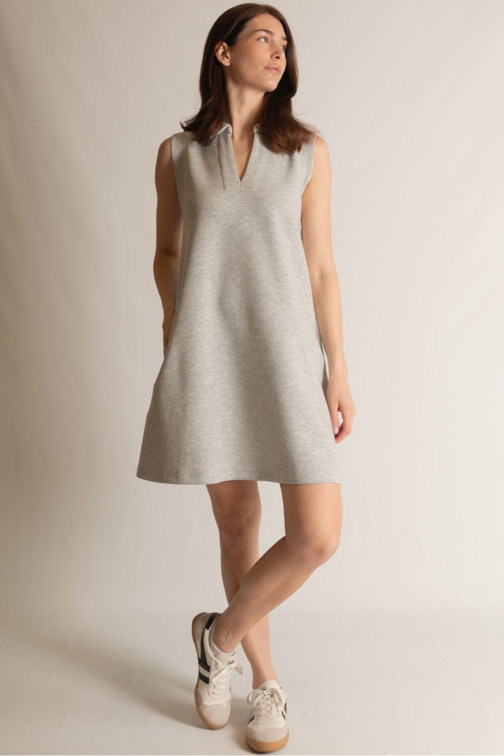 P. CILL Butter Modal Collared Sleeveless Dress