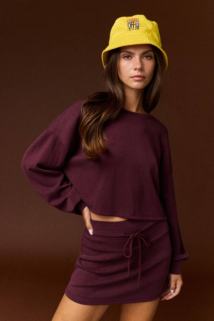 Sophia Lounge Crew Neck LS Top and Skort Set