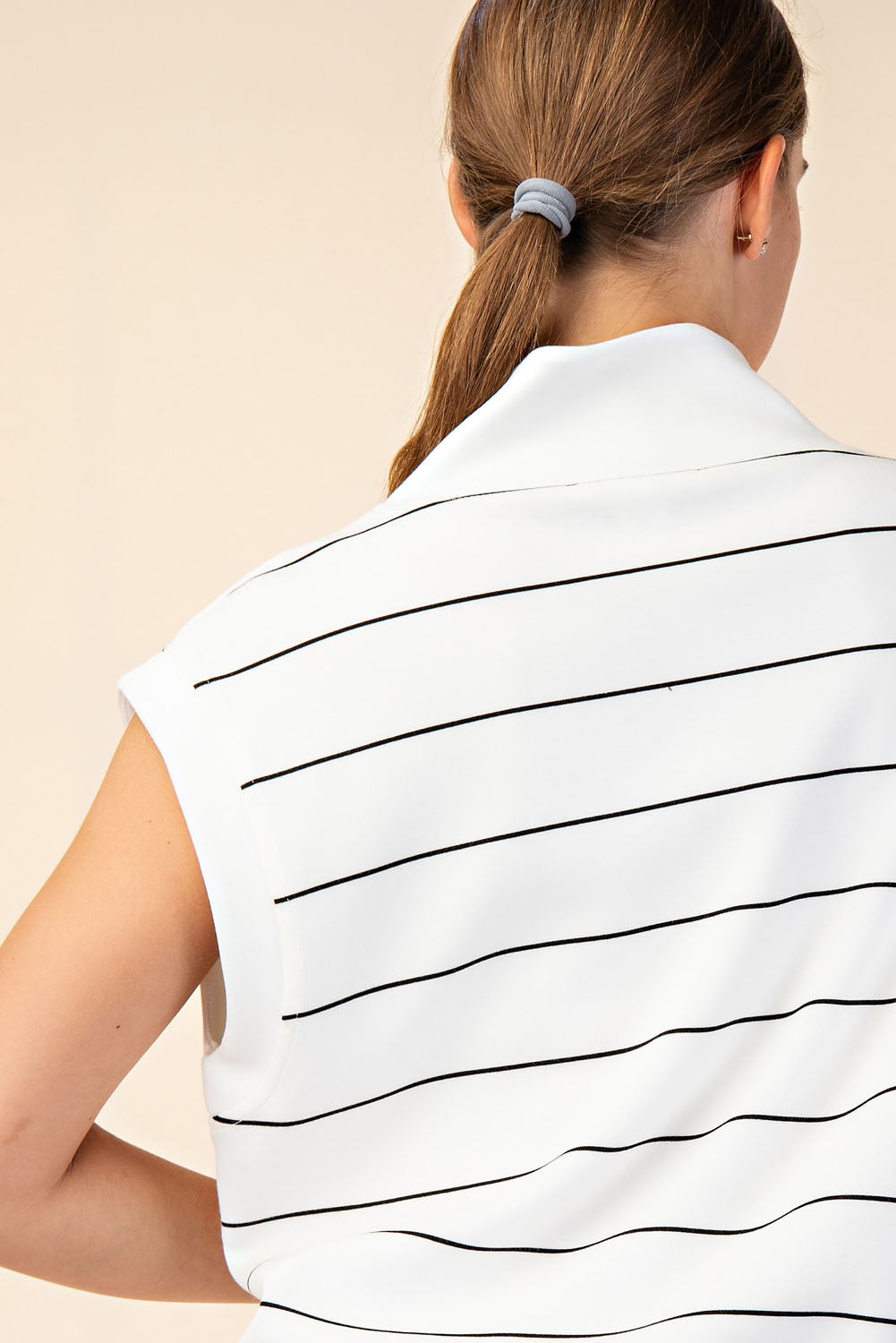 Cream/Black Striped Skort Set