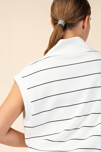 Cream/Black Striped Skort Set