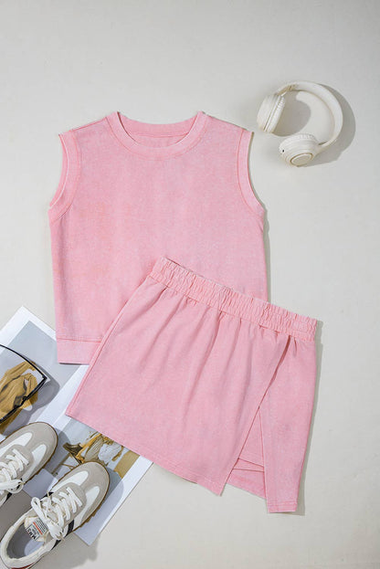 Tank Top and Lined Split Skirt 2-Piece Set