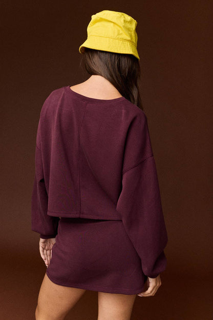 Sophia Lounge Crew Neck LS Top and Skort Set
