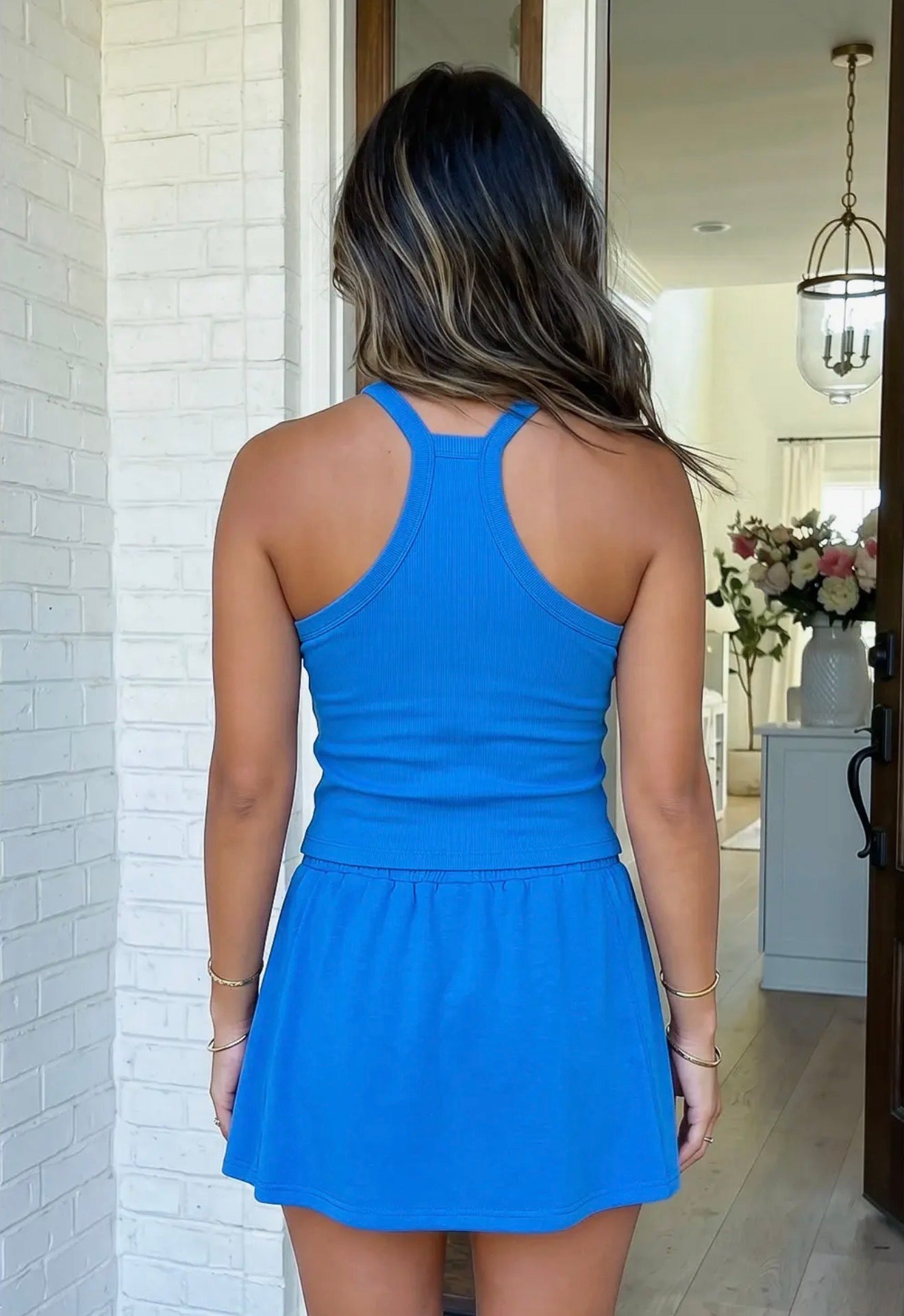 Slim Tank Top Mini Skort 2pcs Outfit