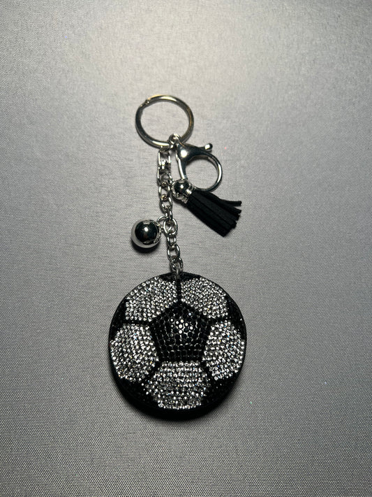 Rhinestone Soccer Keychain