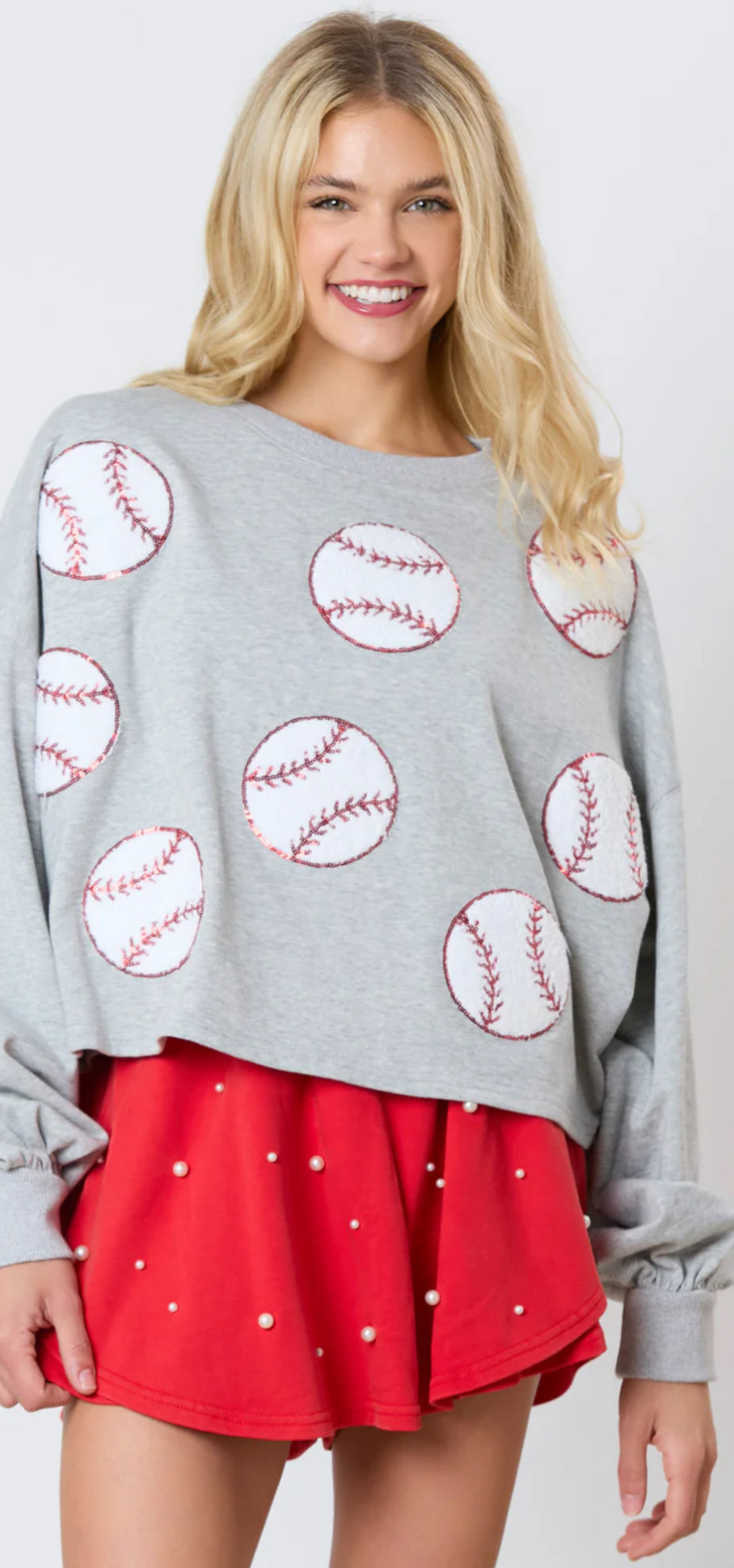 Baseball Crop Sweatshirt