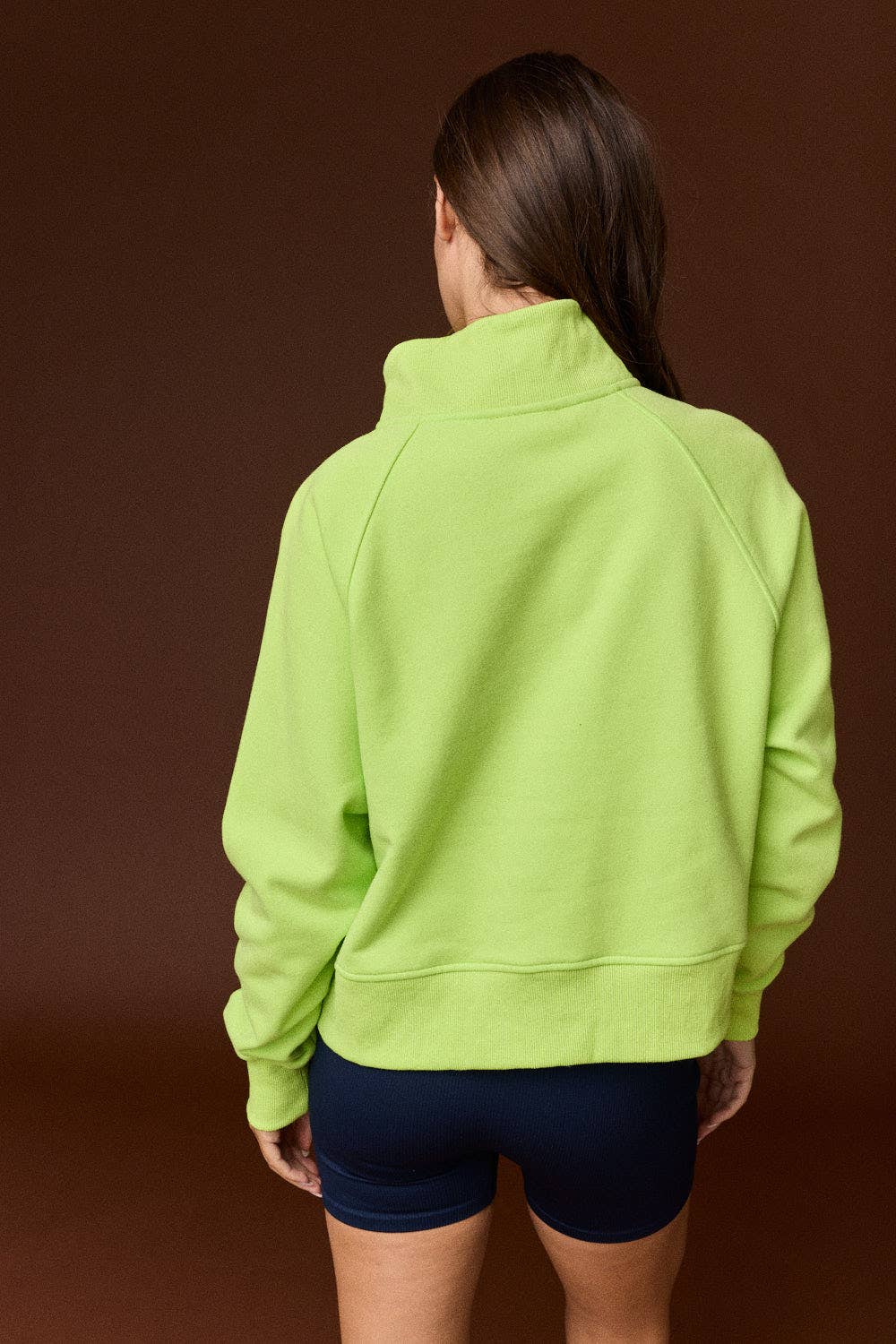 Half- Snap Button Mock Neck Pullover