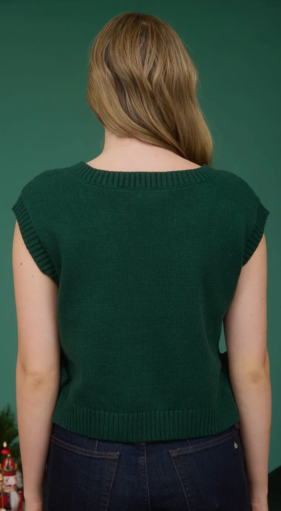 Cable Knit Box Sweater- Emerald
