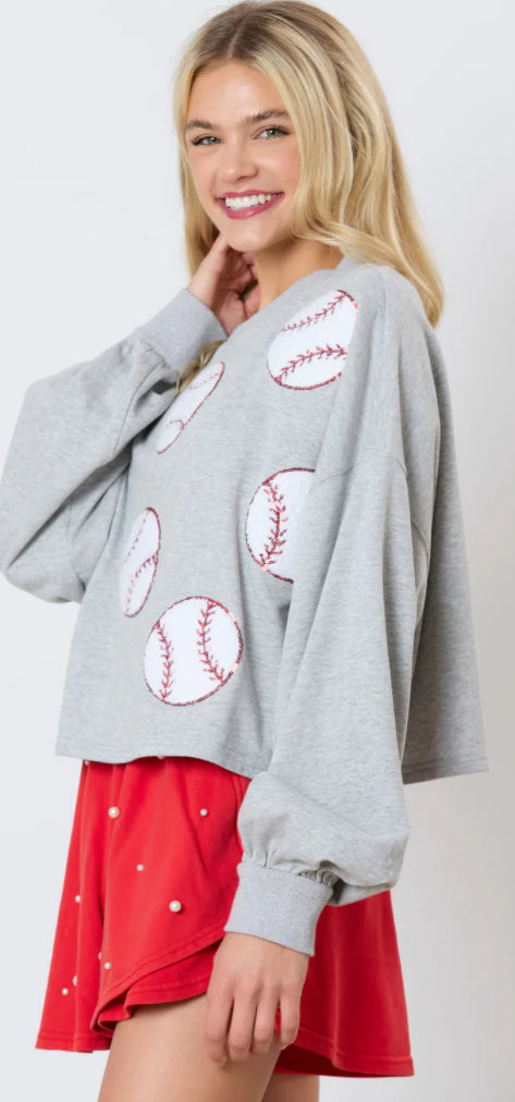 Baseball Crop Sweatshirt