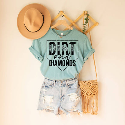 Dirt and Diamonds Dusty Blue Tee Black Ink